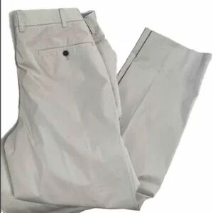 Hiltl Pants Mens 34x27 Grey  Striped Cotton Elastane Flat Front Lightweight